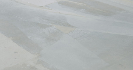 closeup applied primer on the floor