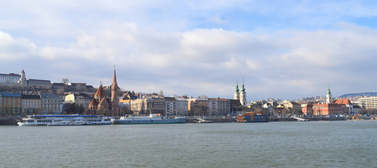 View towards the Castle area in Budapest on December 29, 2017.