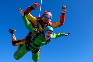 Skydiving. Tandem jump.