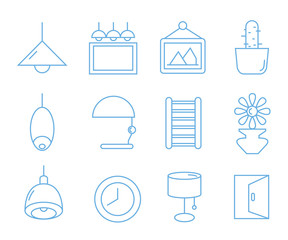 furniture icons set