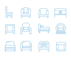 sofa icons set