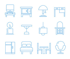 furniture icons set