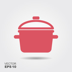 Cooking pan icon vector, filled flat sign, solid pictogram isolated on white.