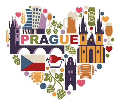 Traditional symbols of the Prague and Czech Republic