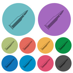 Bullet rifle ammo with gloss color darker flat icons