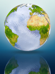 Guinea-Bissau on globe