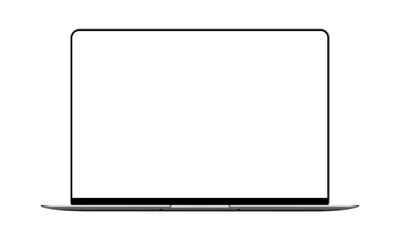 Laptop mock up with blank frameless screen - front view. Vector illustration