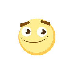 Yellow emoji icon for app game, ui or web design template. Vector emotion sign face