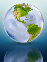 El Salvador on globe