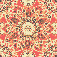Arabesque seamless pattern. Vector Background Vintage Indian Style
