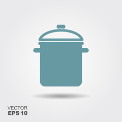 Cooking pan icon vector, filled flat sign, solid pictogram isolated on white.