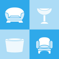 sofa and couch icons in blue