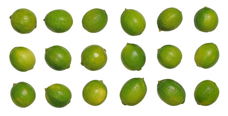 Limes isolated on white with clipping path
