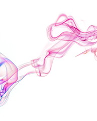 Colored smoke on white background