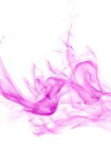 Purple smoke on white background