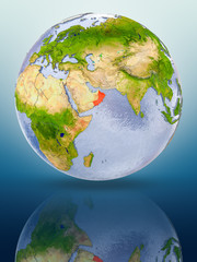 Oman on globe