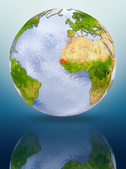 Senegal on globe