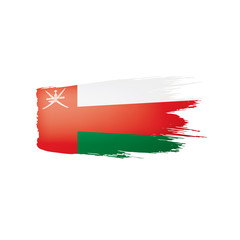 Oman flag, vector illustration on a white background.