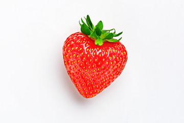 Strawberry isolated. Fresh natural strawberry isolated on white background. Strawberry of different shapes