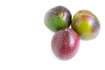 Fresh Passion Fruit on White Background