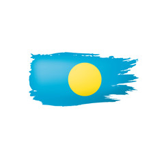 Palau flag, vector illustration on a white background.