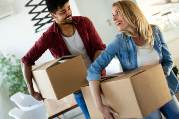 Beautiful couple happy for their new home