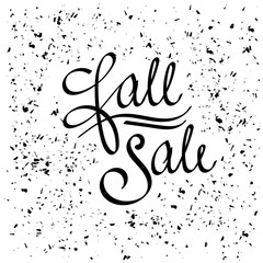 Fall Sale Calligraphy. Seasonal Lettering on Particles Background.