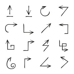 black hand drawn and doodle arrows