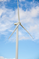 wind turbind with blue sky background