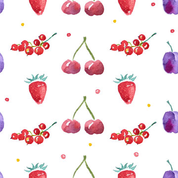 Watercolor fruits & berries
