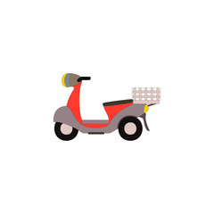 Retro vector scooter illustration.