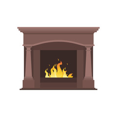 Collection of home different fireplaces to paste in the interior of the house phone or computer games. Vector illustration isolated on white background