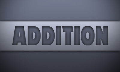 addition - word on silver background
