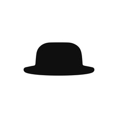 Collection of retro hats silhouette. Top hat isolated on white. Vector illustration - obrazy, fototapety, plakaty