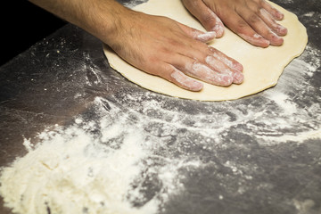 cooking pizza chef in the kitchen