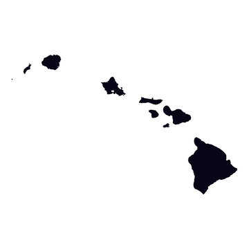 black map of hawaii