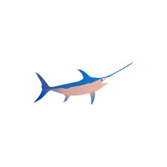 Cute fish vector illustration icons set. Fish flat style vector illustration. Fish icons isolated. Tropical fish, sea fish, aquarium fish set isolated on white background. Sea color flat design fish