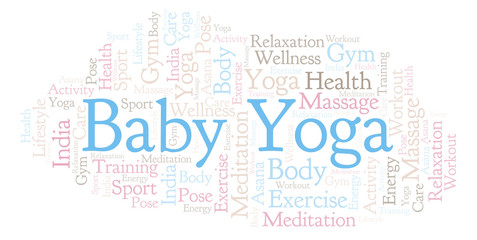 Fototapeta premium Baby Yoga word cloud.