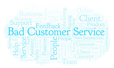 Bad Customer Service word cloud.