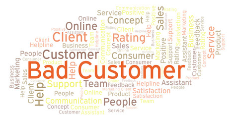 Bad Customer word cloud.