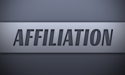 affiliation - word on silver background