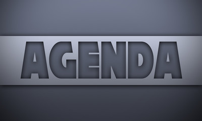 agenda - word on silver background