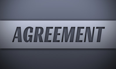 agreement - word on silver background