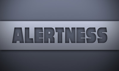 alertness - word on silver background