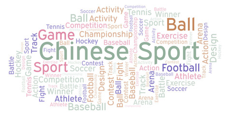Obraz premium Chinese Sport word cloud.