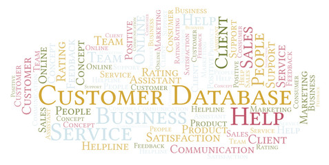Fototapeta premium Customer Database word cloud.