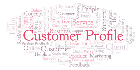 Fototapeta premium Customer Profile word cloud.