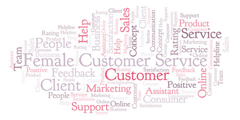 Fototapeta premium Female Customer Service word cloud.