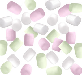 Fresh and delicious pink, white marshmallow.  