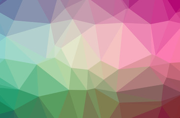 Illustration of green abstract polygon nice multicolor background.